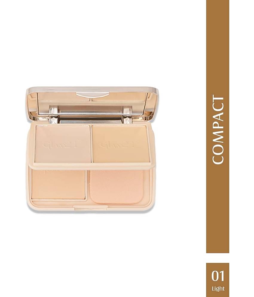 Glam21 Natural Oil-Control 3-in-1 Compact Powder For Long Lasting & Matte Finish Look 27gm Medium-02