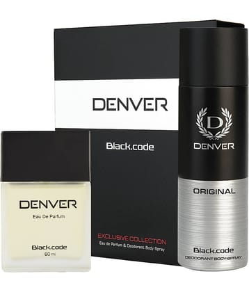 Denver Black Code Gift Set - Deodorant 150 ml & Perfume 60ml For Men 210 ml (Pack of 2)