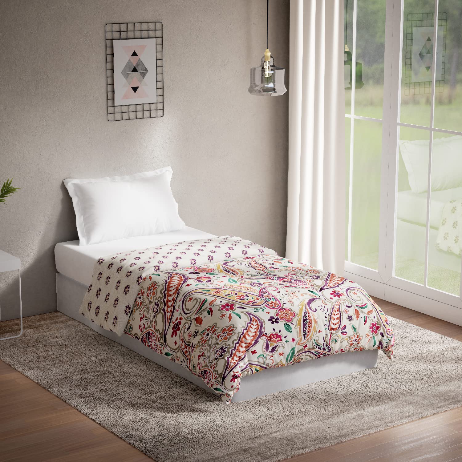DDECOR - Optima Collection 100% Cotton Ethnic Pattern 136TC Single Quilt|152 CM X 229 CM| - Multi