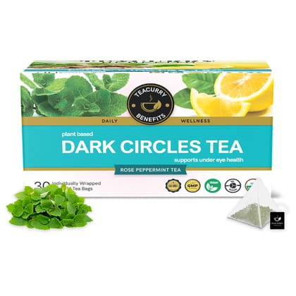 TEACURRY Dark Circles Tea (1 Month Pack, 30 Tea Bags) - Helps in Skin Nourishment, Hydration & Detoxification