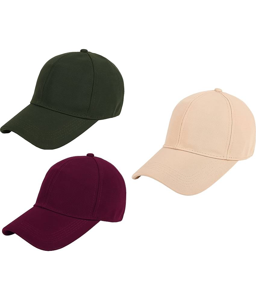 Zacharias - Multi Color Cotton Blend Men's Cap ( Pack of 3 )