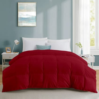 Razzai Down Alternative Soft Quilted 300 GSM All Weather Comforter |Burgundy | Microfibre, lightweight-Single / Burgundy