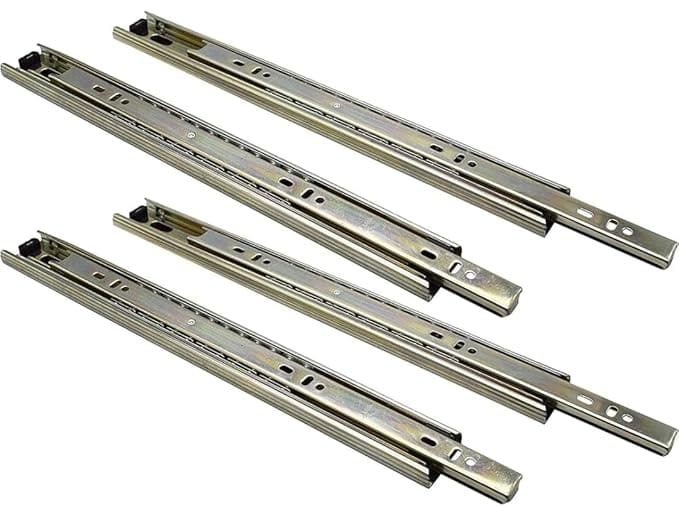 ADISON Telescopic Channel Drawer Slides Pack of 2 (18 Inch) Stainless Steel Heavy Duty Capacity Upto 75 Kg Pack of 2 | Silver