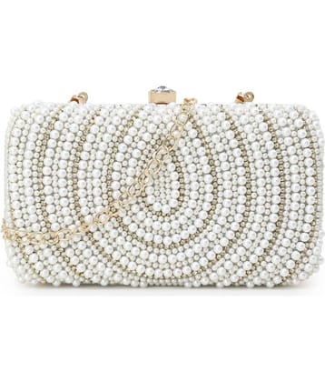 Anekaant White Silk Box Clutch