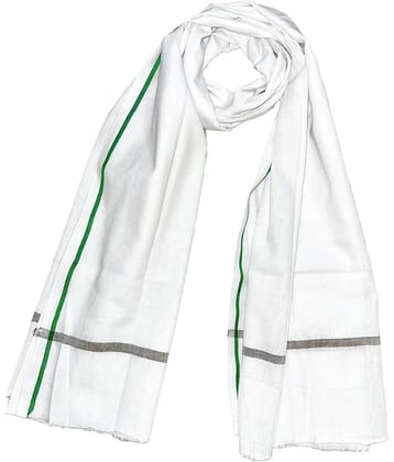 Mk weaves White Cotton Men's Scarves ( Pack of 1 )