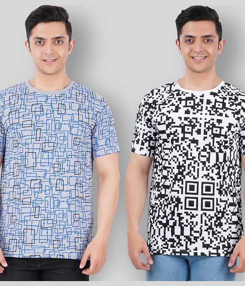 NOW OR NEVER Pack of 2 Cotton Blend Regular Fit Men's T-Shirt ( Green )