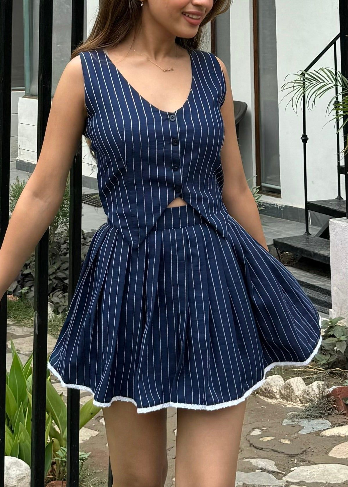 Pinstripe Waistcoat-XXS