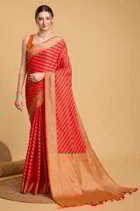 Red Woven Silk Saree