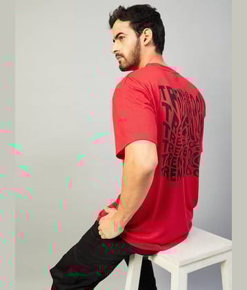 Gritstones Pack of 1 Cotton Blend Oversized Fit Men's T-Shirt ( Red )
