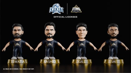 Chanak Cricket Icons Action Figure Assorted Gujarat Titans Collectible Miniature Figurine, IPL Edition 360° Rotatable Head, GT Cricket Player for Fans & Kids, Perfect Gift & Collectors Pack of 4