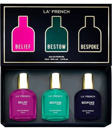 LA FRENCH - B Series Gift Set (Belief Bestow Bespoke) Eau De Parfum (EDP) For Men 90ml ( Pack of 1 )