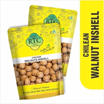 RTC Chile Inshell Walnuts Pouch | Rich Source of Iron and Protein| Omega 3 Food | Rich in Antioxidants | Delicious and Healthy