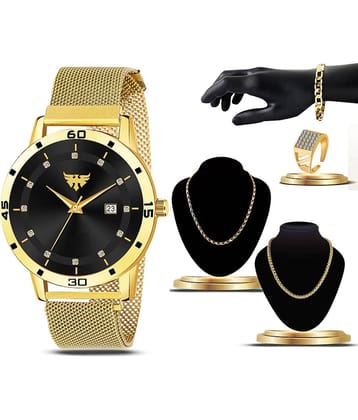 Fadiso Fashion Gold Metal Analog Men's Watch