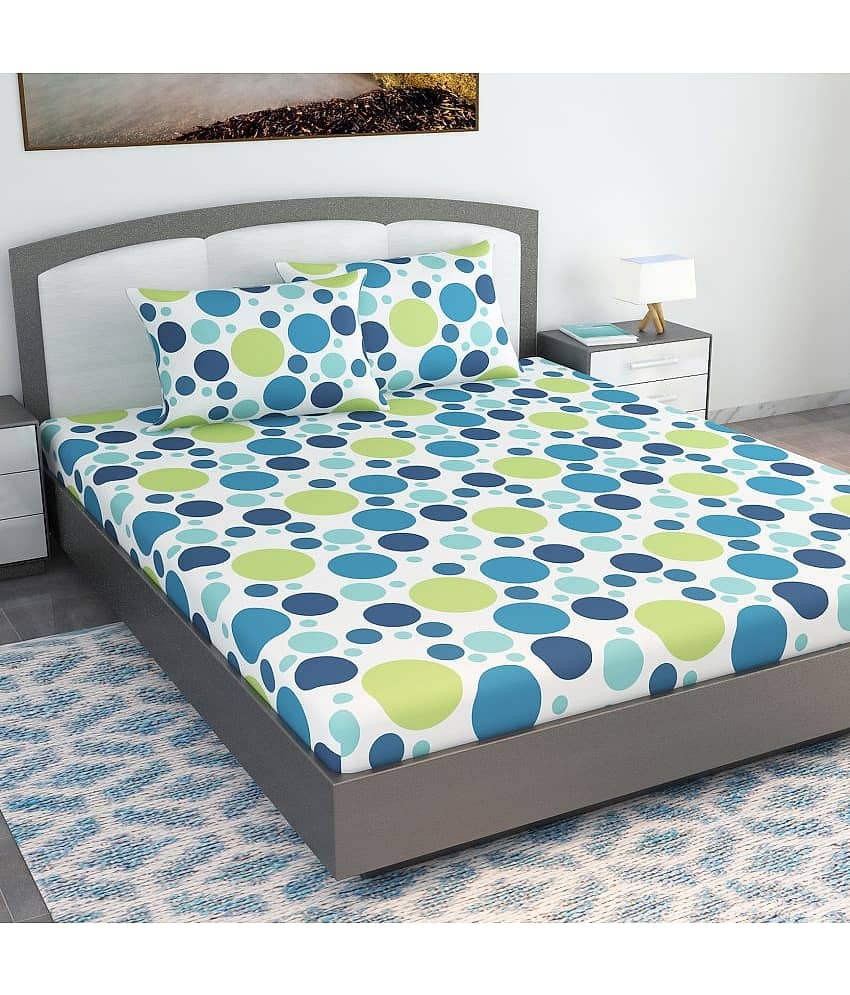 DIVINE CASA Cotton King Bedsheet ( Blue )