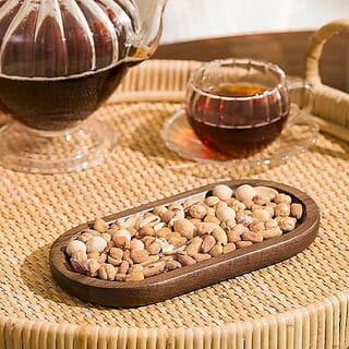 Set of 1 Oval Wooden Serving Trays - Decorative Walnut Finish Food Platter L x w x H= 8 x 5 x 0.5 inch (1)