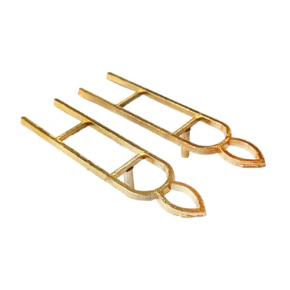 MAYAPURI Metal Tilok Kathi or Tilak Mold (U Shape) Tilak, Tika Stamp, Religious Tilak Stamp Golden (Pack of 2)