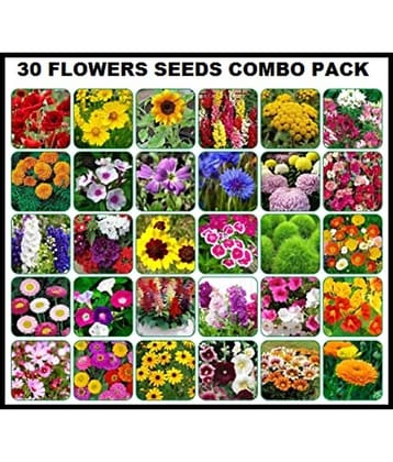 COMBO PACK OF 30 DIFFERENT TYPE WINTER SUMMER FLOWER PLANT MIX 500+ SEEDS COMBO PACK WITH COCOPEAT AND USER MANUAL