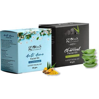 Globus Naturals Facial Kit Combo-Oil Control Anti Acne & Deep Cleansing Charcoal Men Facial Kit, For All Skin Types Globus Naturals Facial Kit Combo-Oil Control Anti Acne & Deep Cleansing Charcoal Men Facial Kit, For All Skin Types