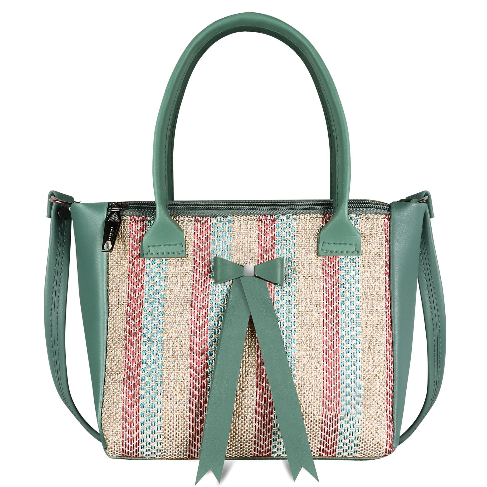 Green Glamorous Faux Leather Handbag For Women And Girls HB25