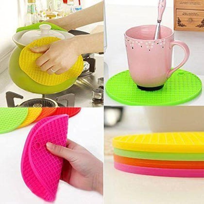 Estoreshouses Silicone Gel Heat Resistant Place Coasters Mat