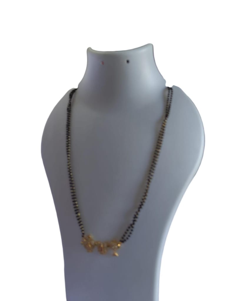 Black Beads Mangalsutra with Gold Plated Pendant for Women