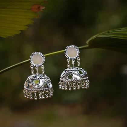 Tribal Mirrors Ghungroo Jhumkas