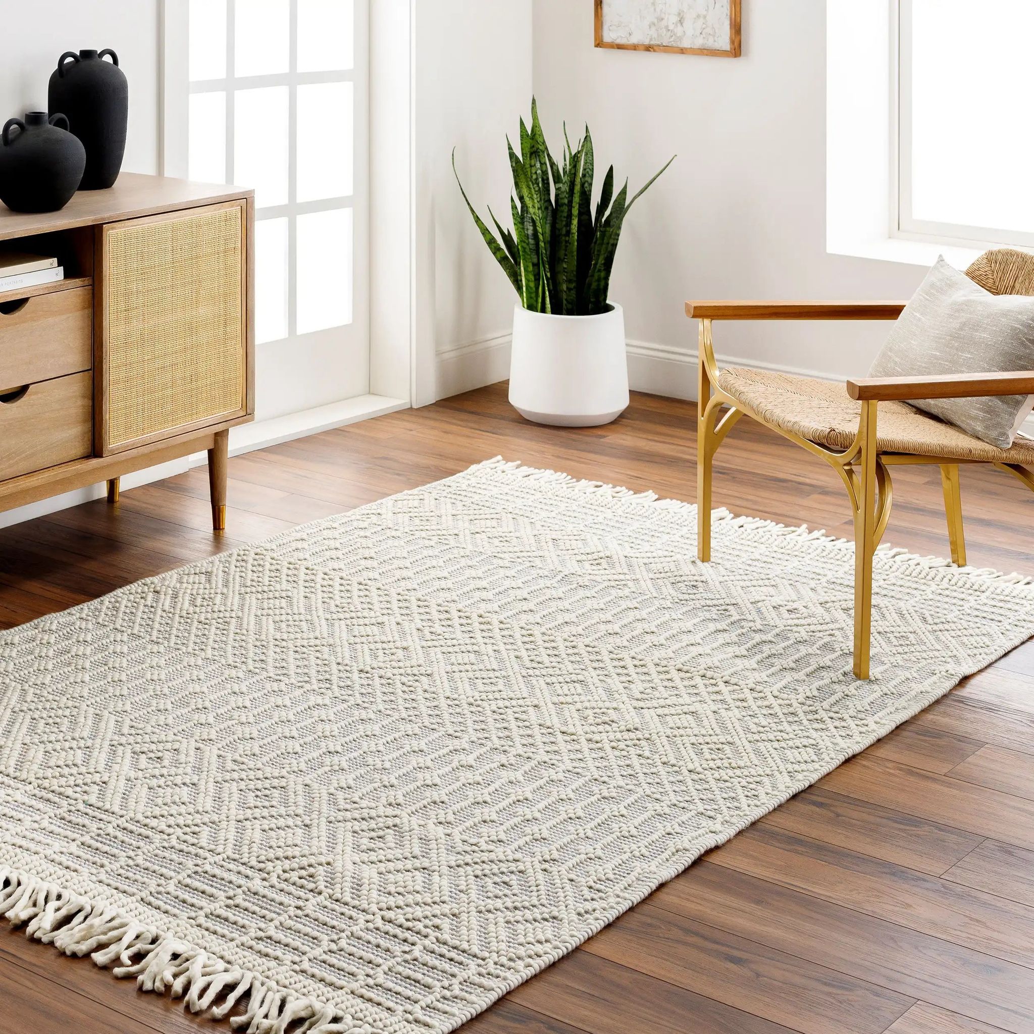 Hand-Woven Casa DeCampo Ivory Wool Rug