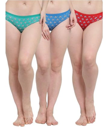 N-Gal Pack of 3 Cotton Women's Briefs ( Multi Color )