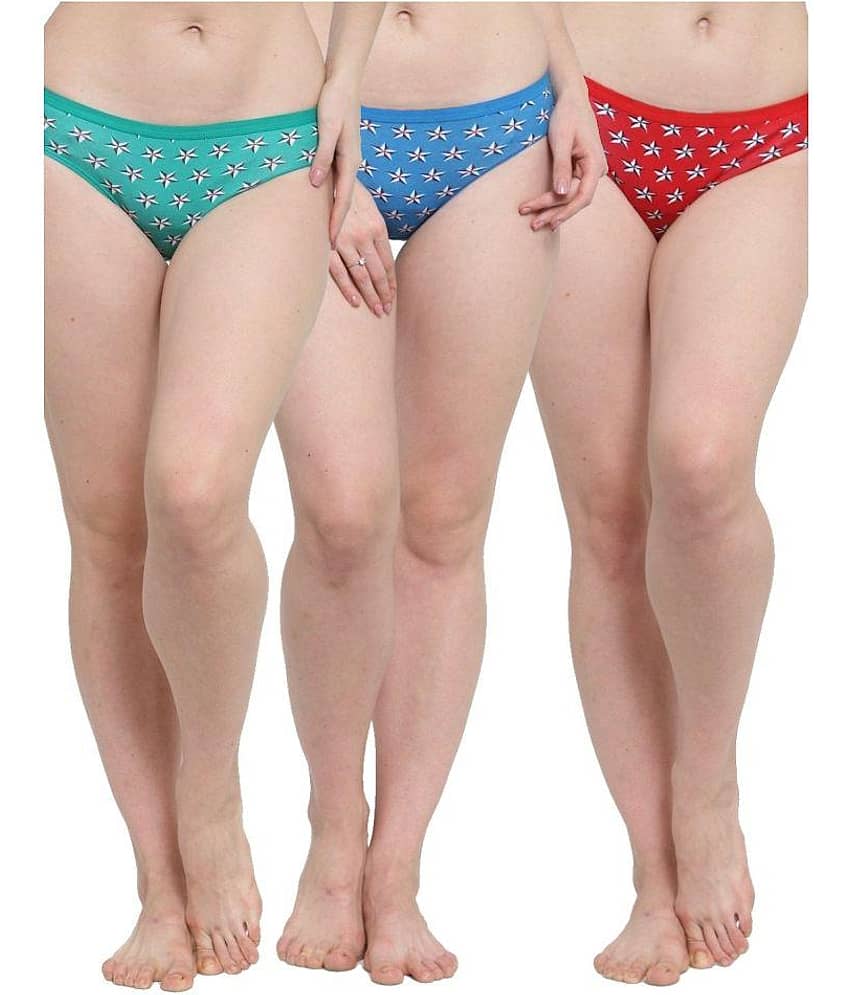 N-Gal Pack of 3 Cotton Women's Briefs ( Multi Color )
