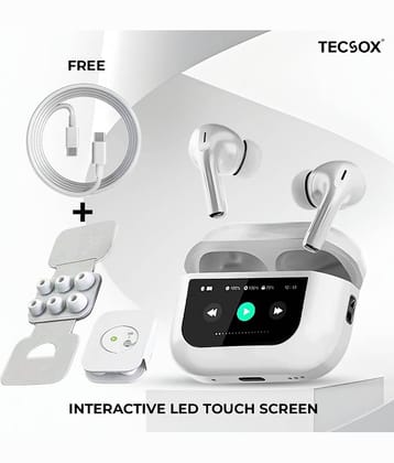 TecSox ALPHA Smartwatch Display on TWS Bluetooth Earbuds