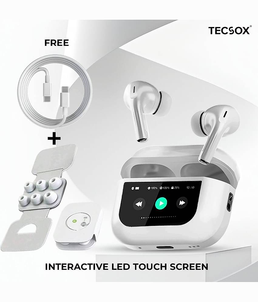 TecSox ALPHA Smartwatch Display on TWS Bluetooth Earbuds