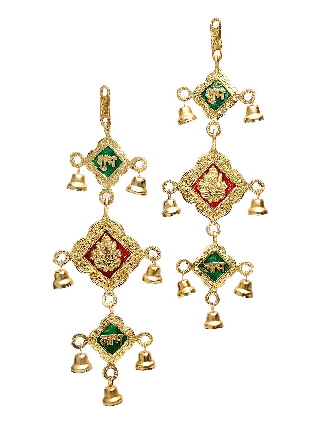 DreamKraft Ganesha Metal Door Hanging with Bells Toran for Home Decor and Gift Purpose(39x13x3 cm)