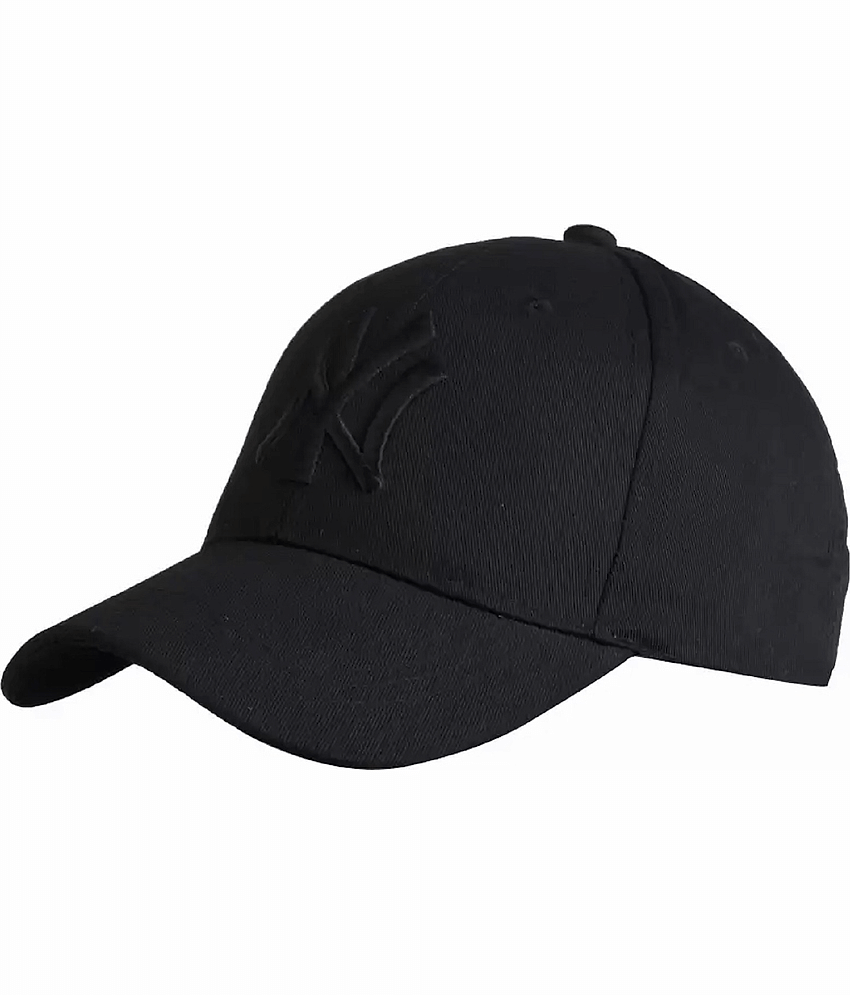 Zacharias - Black Cotton Men's Cap ( Pack of 1 )