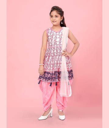Aarika Girls Silk Salwar Kameez Set ( Pack of 1 , Pink )