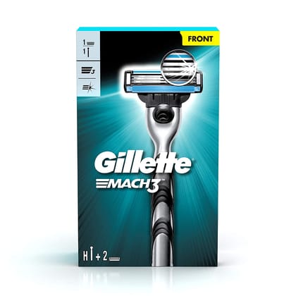 Gillette Mach3 Refillable Shaving Handle with 2 Cartridges