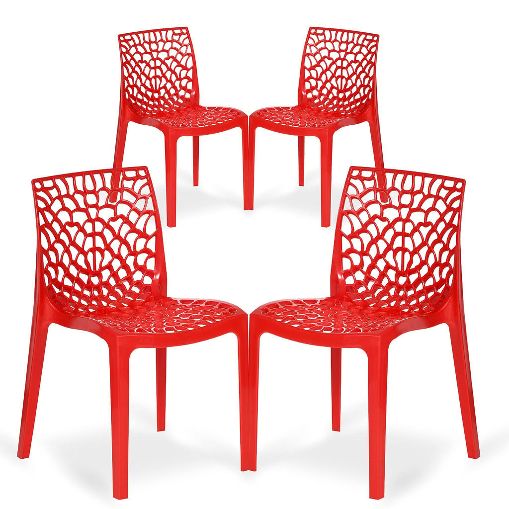 Supreme Furniture Web Plastic Without-Arm Chair Suitable for Home, Office, Garden, Living Room, Cafeteria, Restaurant, Hotel, Resort, Indoor & Outdoor