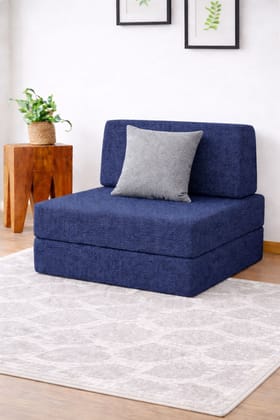 USHA SHRIRAM Folding 1 Seater Single Foam Fold Out Sofa Cum Bed (Finish Color - Dark Blue Delivery Condition - DIY(Do-It-Yourself)) USHA SHRIRAM Folding 1 Seater Single Foam Fold Out Sofa Cum Bed (Finish Color - Dark Blue Delivery Condition - DIY(Do-It-Yourself))