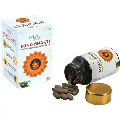 Nature Sure Mind Shakti Tablets for Memory and Concentration in Men and Women - 60 Tablets-1 Pack