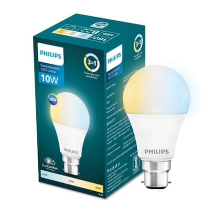 Philips 10 Watts LED Bulb, 3 Colors in 1 LED Bulb, Scene Switch Bulb for Home & Decoration Philips 10 Watts LED Bulb, 3 Colors in 1 LED Bulb, Scene Switch Bulb for Home & Decoration