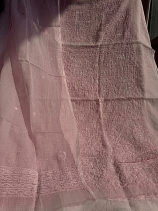 Kota Chikankari Length with Dupatta - Pink-Pink / Free Size / Kota