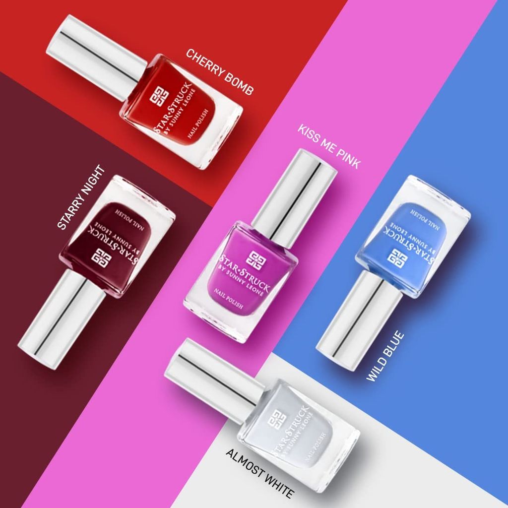 STARSTRUCK BY SUNNY LEONE Glossy Nails Polish Combo Pack of 10 (10 ML) | Smooth Texture, High Gloss 18.1 x 13.8 x 11.8 cm