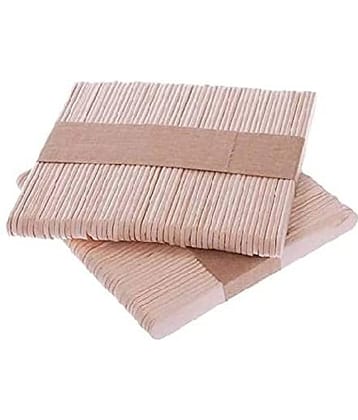 Eclet 100 Plain White Wooden Craft Stick Premium Natural Wooden Piece Ice Cream Sticks