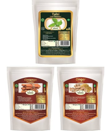 Biotic Tulsi, Cinnamon and Dry Ginger Powder - Combo Powder 300 gm