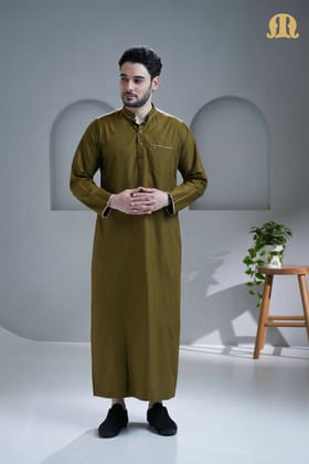 Tinmer Brown Thobe For Men-S