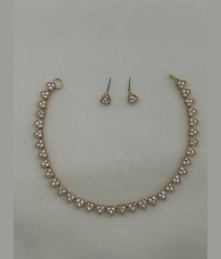 ROFARWORD Gold Brass Necklace Set ( Pack of 1 )