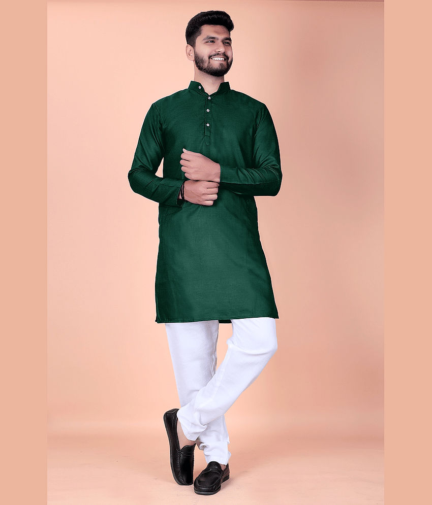 Reyansh4u Red Cotton Blend Men's Regular Kurta ( Pack of 1 )