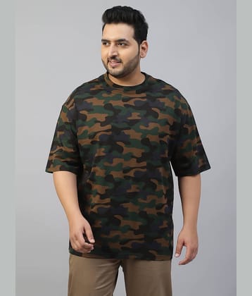 Veirdo Pack of 1 100% Cotton Oversized Fit Men's T-Shirt ( Military Green )