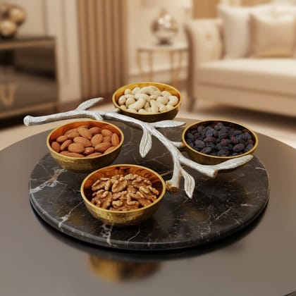 Aluminium Decorative 4 Bowl Set Platter (AMAS3196/12)