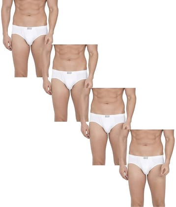VEE SAA Pack of 4 Cotton Briefs For Men's ( White )