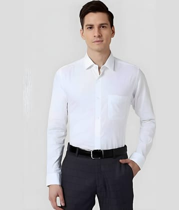 Mandoth Cotton Blend Regular Fit Full Sleeves Men's Formal Shirt - White ( Pack of 1 )